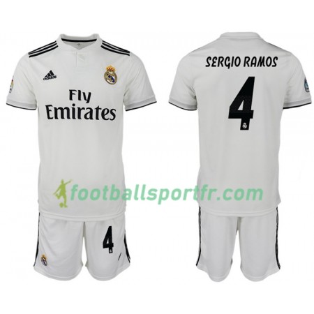 Tenue Real Madrid SERGIO RAMOS 4 Enfant Domicile 2018-2019 Maillot de Foot